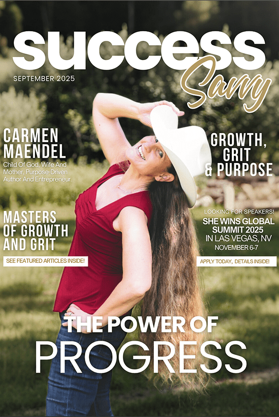 Inspirational magazine cover with nature backdrop