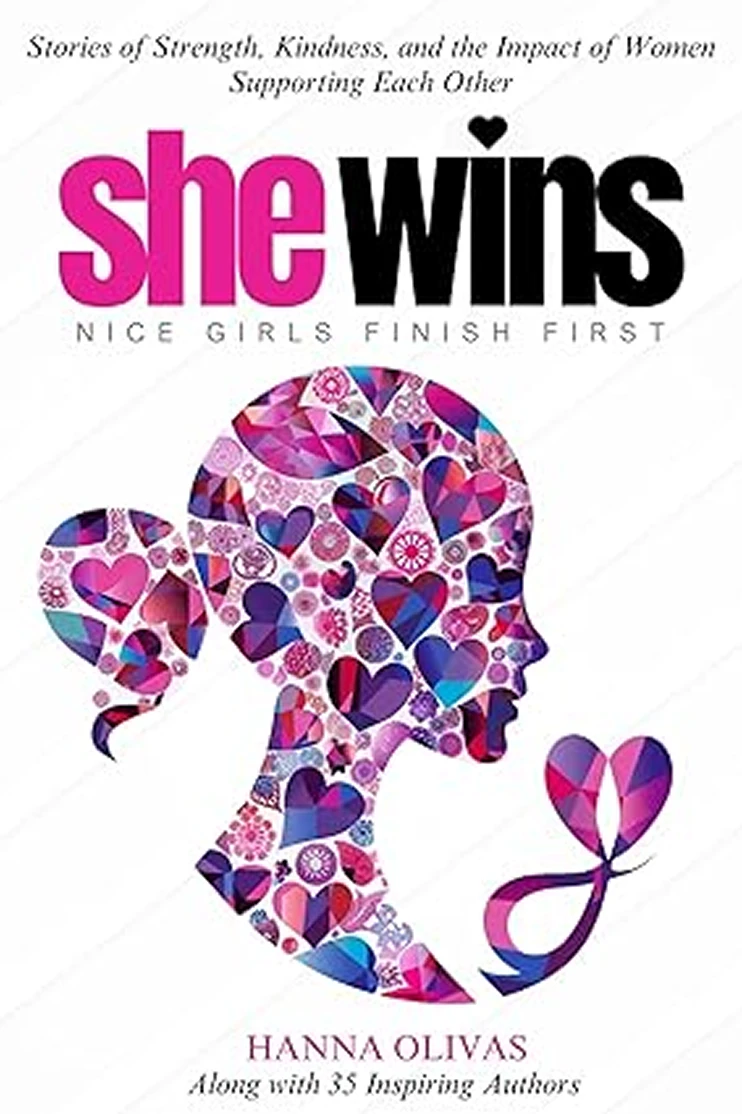 She Wins book cover with floral elements She Wins book cover with floral elements