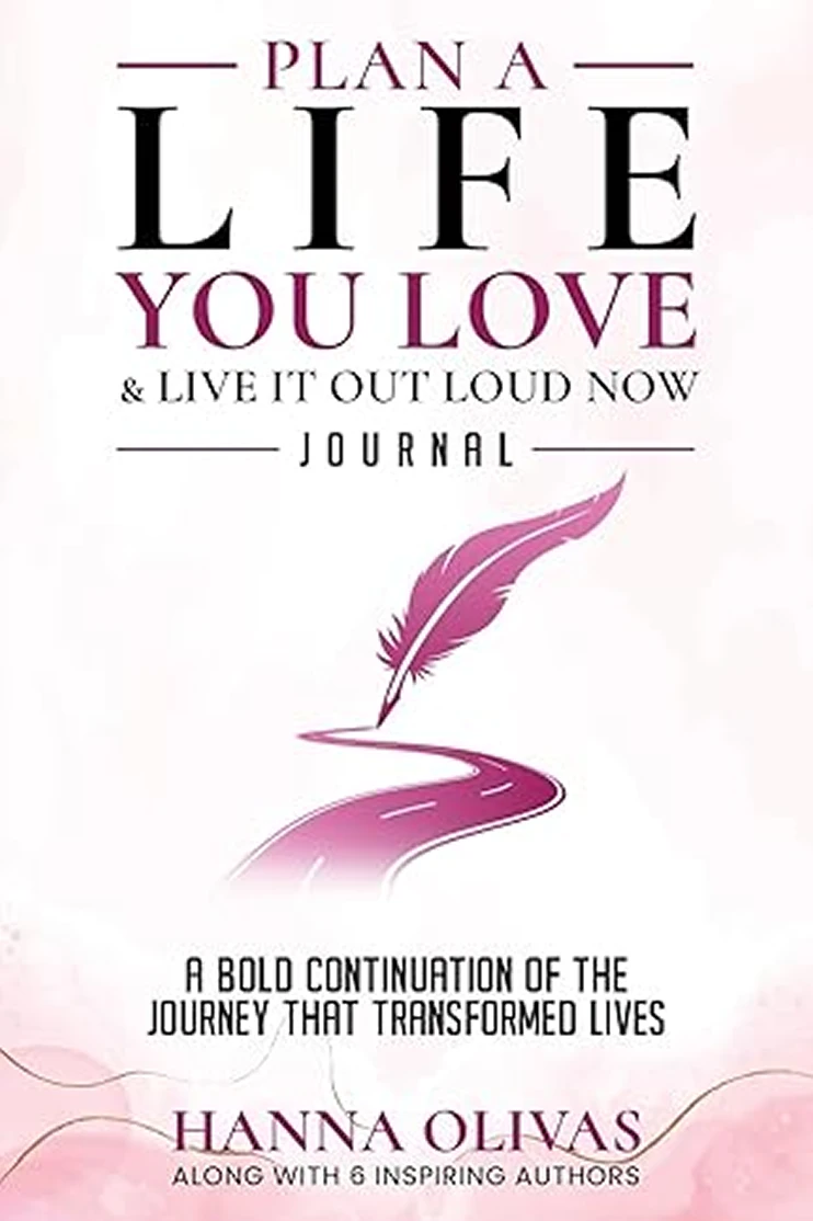 Inspirational journal cover with pink feather Inspirational journal cover with pink feather